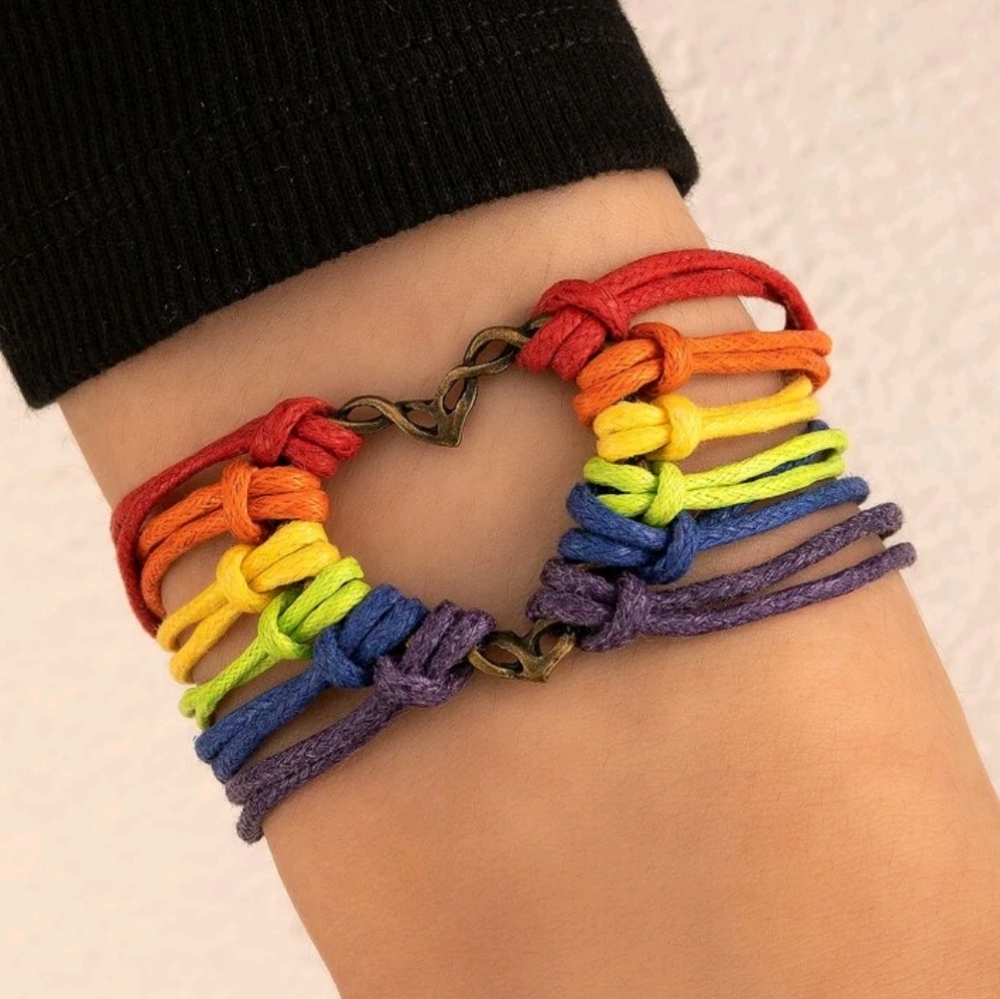🍉5 for $25*Rainbow Heart Ring Bracelet